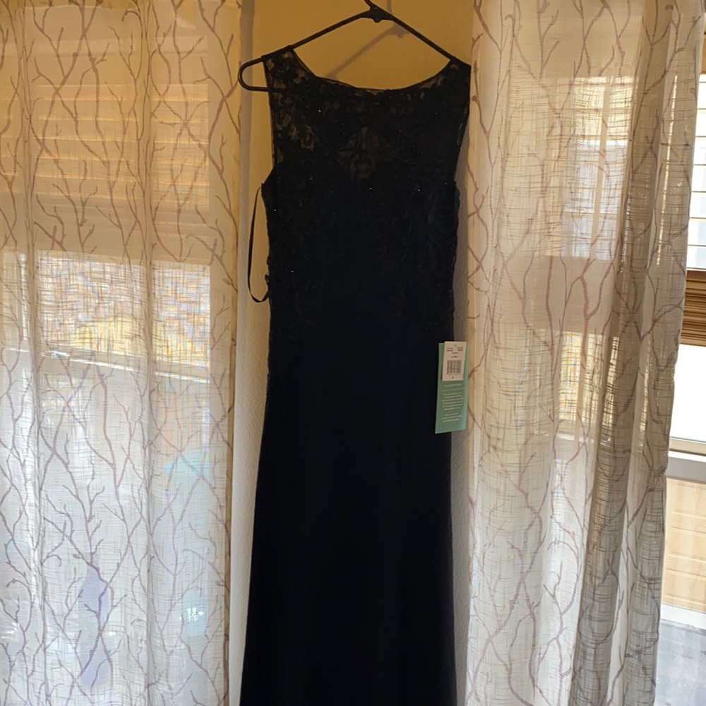 Black lace prom dress